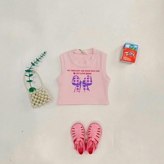 A42- Áo ba lỗ hình nơ cho bé gái Size từ 8-35Kg