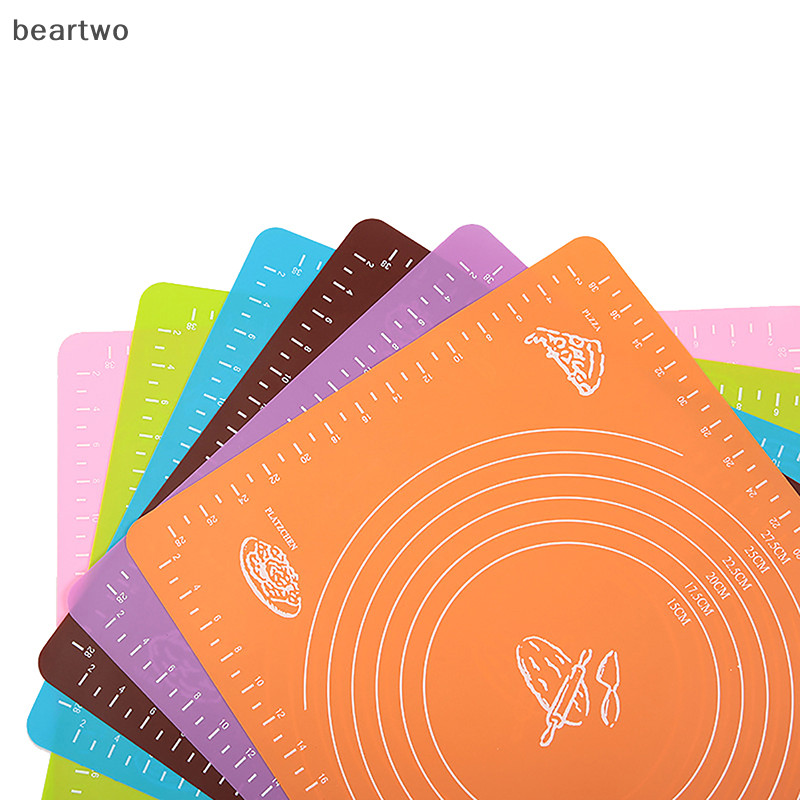< Beartwo > Thảm Silicon Nhào Bột Thảm Bánh Quy Tấm Nướng Bánh Dụng Cụ Chống Cán Lớn Bột Miếng Lót Dụng Cụ Tấm Phụ Kiện Đẹp