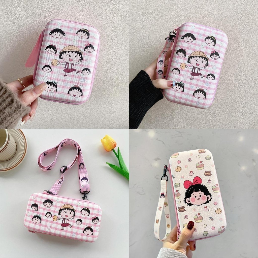 Túi đựng tiện ích sạc Chibi Maruko|Túi ngân hàng điện|Túi du lịch tiện ích có dây thun