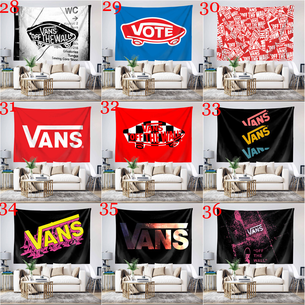 Nghệ Thuật Vans Giày Logo Tấm Thảm Treo Tường Có Kẹp Polyester Tấm Thảm Phòng Ngủ Treo Tường Tấm Thảm Trang Trí Nhà Cửa