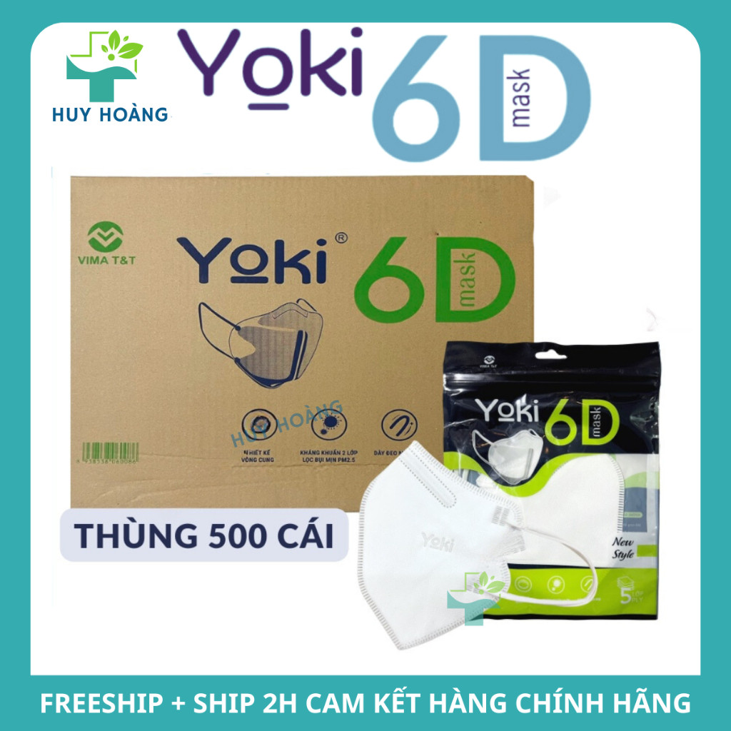 [SET 50 Cái] Khẩu trang 6D YOKI Mask, Khẩu trang y tế kháng khuẩn 5 Lớp ...