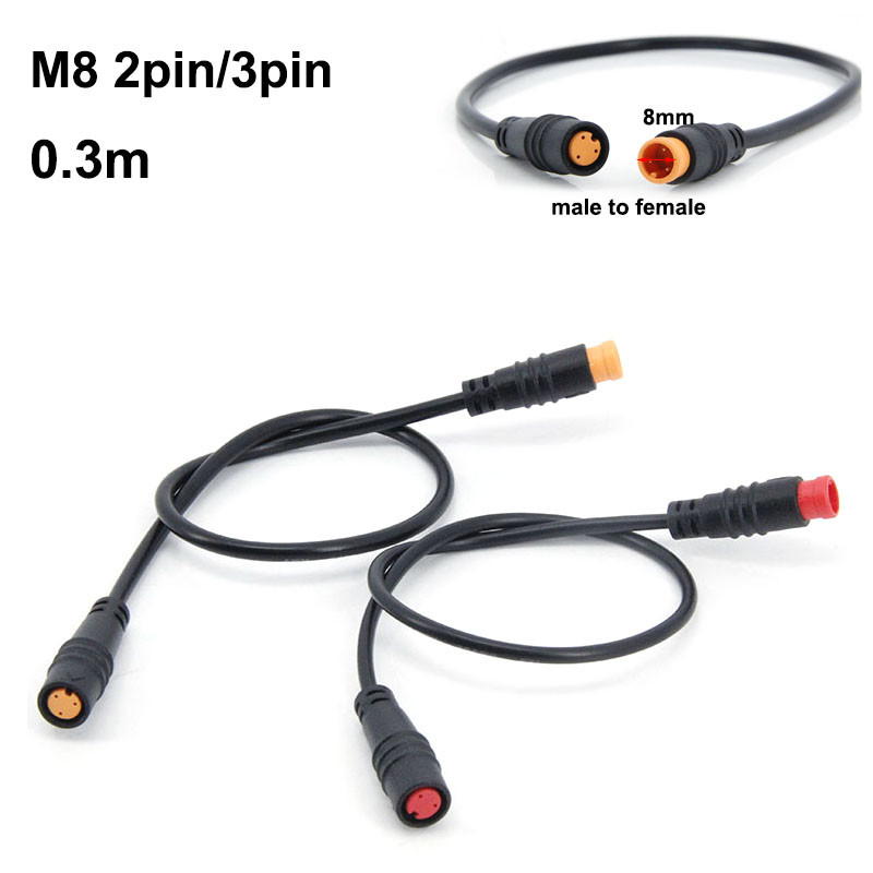 Cáp Nối E-bike 30cm M8 2/3 Pin, chống thấm nước, tương thích cảm biến tốc độ cho xe đạp điện