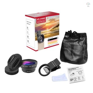 Hilivn) Bộ ống kính điện thoại APEXEL APL-0.45WM Góc siêu rộng 0.45X & Ống kính siêu Macro 12.5X, kẹp cho iPhone Samsung Huawei Xiaomi và điện thoại khác