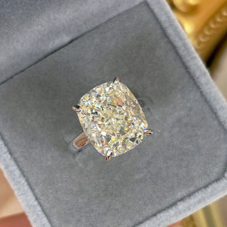 Châu Âu Mỹ ins Phong Cách Mới Vuông 12 * 14 Kim Cương Carbon Cao 6 Carat Hoa Đá Cắt Mở Nhẫn Nữ