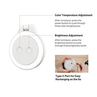 PGYTECH Đèn di động MagSafe Vòng từ tính Neo trực tiếp Selfie cầm tay Làm đẹp Mini