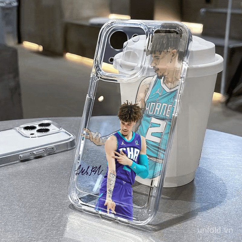 Ốp điện thoại LaMelo Ball tương thích với iPhone 11 12 PRO 7 8 Plus 13 14 15 16 ProMax 16 15 14 PLUS X XS XR XSMAX QYJS trong suốt siêu mỏng, ốp mềm chống sốc 1NZF