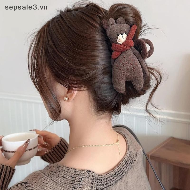 # sepsale # Hoạt Hình Dễ Thương Nơ Vuốt Tóc Cho Nữ Ngọt Ngào Trang Trí Tóc Dài Dày Giữ Móng Vuốt Kẹp Phụ Kiện Tóc Thời Trang.
