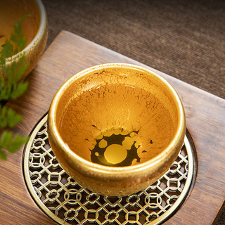 Cốc trứng Jian Zhan mạ vàng, cốc vàng thủ công, đĩa vàng 3R9G