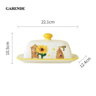 Garende Gốm Bơ Hộp Đựng Đồ Dùng Nhà Bếp Đĩa Bơ Khay Bơ Phục Vụ Món Ăn Cho Mặt Bàn Khách Sạn Tủ Lạnh Thanh