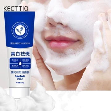 Sữa rửa mặt tạo bọt KECTTIO, 100g Sữa rửa mặt làm sạch nhẹ nhàng, Dưỡng ẩm làm trắng da làm sáng da vết thâm Sữa rửa mặt Chăm sóc da