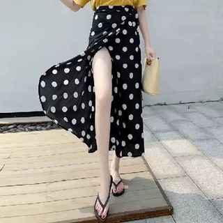 Váy buộc dây một mảnh Váy dài xẻ tà không đều Váy quấn