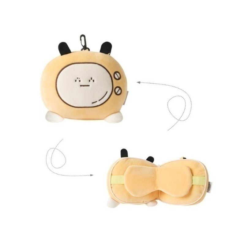Gối mặt nạ mắt hoạt hình,Gối gấp du lịch có thể gập lại Thời trang nghỉ trưa,Nhung Mềm Kháng Khuẩn