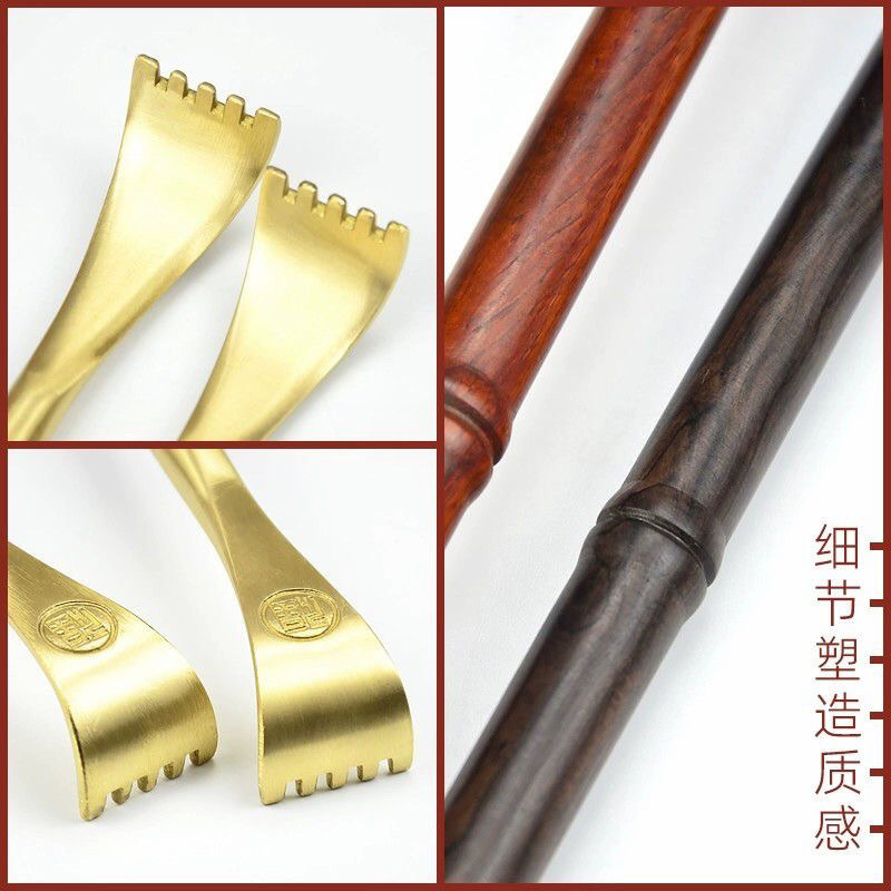 ⚡Dụng cụ gãi lưng bằng gỗ hồng sắc, đầu đồng cao cấp, dụng cụ gãi toàn thân cho người cao tuổi, dụng cụ gãi lưng bằng gỗ đỏ, dụng cụ giảm ngứa XAQ3