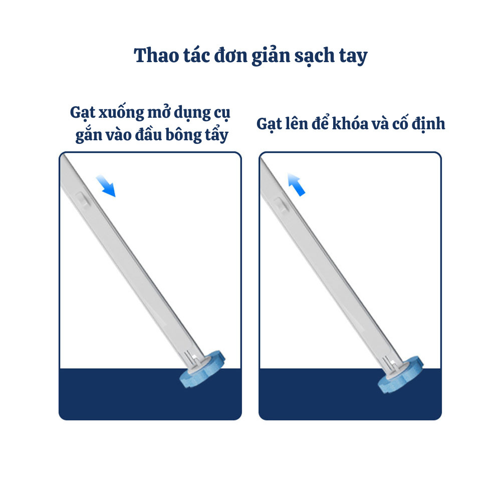 Bộ cọ vệ sinh nhà tắm dùng một lần gắn tường, cọ toilet xoay 360 độ thế hệ mới có đầu thay thế