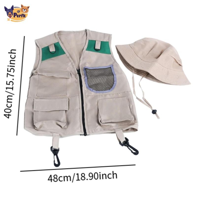Bộ dụng cụ thám hiểm cho trẻ em Bộ áo Vest và mũ Bộ quà tặng ngày trẻ em