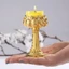 Giá đỡ nến DARON, Chân nến hoa sen Mini kim loại tinh tế, Trang trí nhà cửa Dập nổi thủ công Cốc nến