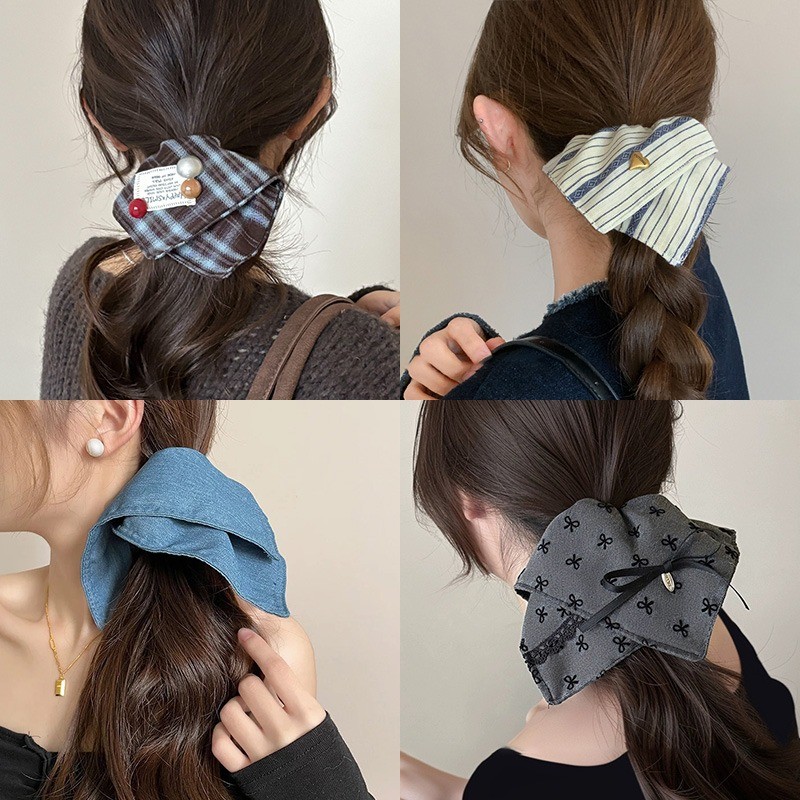 【Scrunchies 】Dây Buộc Tóc Vuông To Phồng Đẹp Thời Trang Hàn Quốc Cho Nữ - Phụ Kiện Tóc