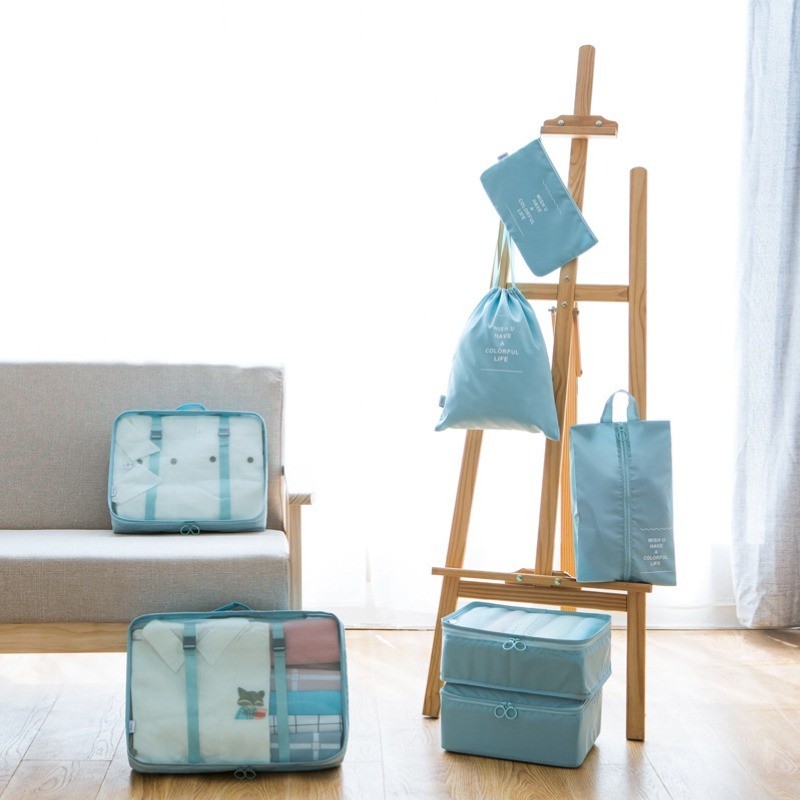 Set 7 Túi Du Lịch Đa Năng Chống Nước Dung Lượng Cao Thiết Kế Lưới Minh Bạch Và Có Thể Nhìn Thấy Dễ Dàng Phân Loại