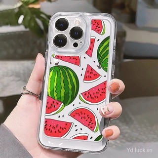 Ốp Mềm Dưa Hấu Thích Hợp Cho IPhone 11 14 15 13 12 14plus 15ProMax XS X XR 12pro 7 8Plus Ốp Lưng TPU Trong Suốt Chống Sốc Nút Độc Đáo Bảo Vệ Camera GWVM