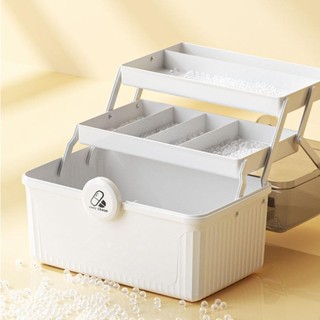 Hộp đựng thuốc JKDESIGN, Hộp đựng đồ trang sức bằng nhựa dung tích lớn, Hộp đựng thuốc di động nhiều lớp có thể gập lại Hộ gia đình