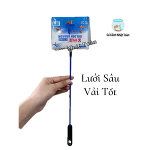 Vợt Vớt Cá Cán Xanh Loại Tốt Lưới Sâu, Dày