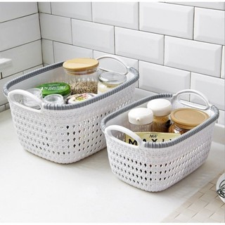 Giỏ nhựa hoa, Rổ đựng đồ Việt Nhật, có tay cầm tiện dụng đa năng 2 kích cỡ 3377