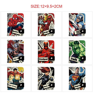 Marvel Spider-Man Iron Man Batman Nam Anime Ví Sinh Viên Cầm Tay Đa Năng Nhiều Khe Cắm Thẻ Túi Đựng Tiền Xu