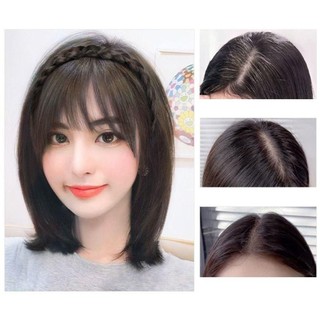 Thắt lưng tóc màu nâu hồng tự nhiên, băng đô bện mặt dài phong cách bohemian