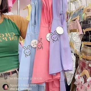 K15- Áo khoác chống nắng bé gái in hình Thỏ cực xinh - Size 9-40Kg