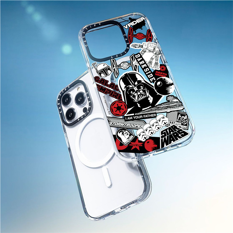 Casetify X STARWARS Ốp Lưng Trong Suốt Hút Từ Tính Trong Suốt Cứng Acrylic Mặt Sau TPU Edge Case Sideband Phông Chữ Ốp Lưng Điện Thoại Tác Động Cho Apple IPhone 13 14 15 Pro Max Có Hộp