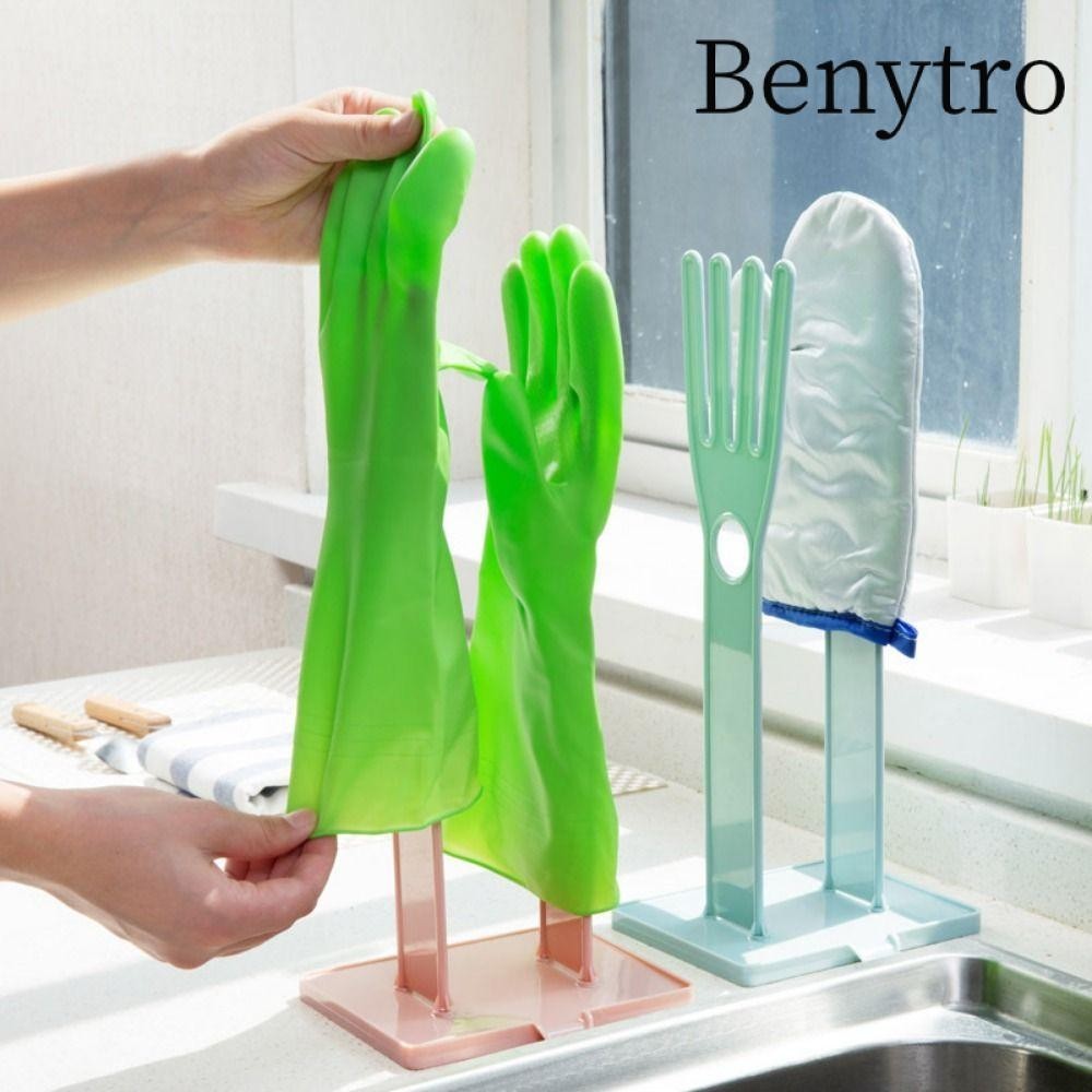 Benytro Giá phơi găng tay, Giá đỡ máy sấy tay có thể tái sử dụng bằng nhựa, Đa chức năng Xanh / Hồng Hộ gia đình Sử dụng hàng ngày Móc treo găng tay làm sạch có thể tháo rời Nhà bếp