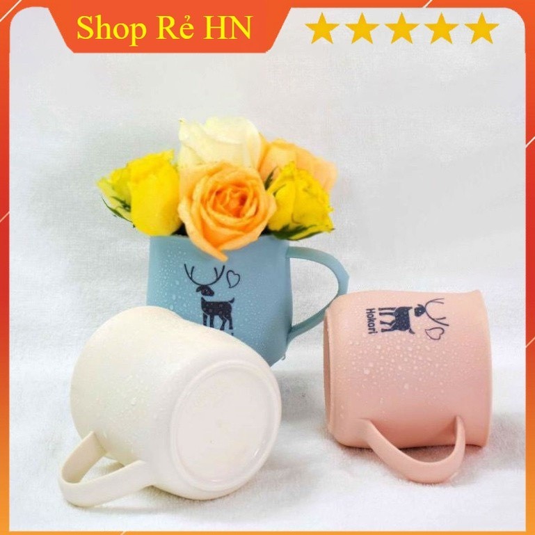 Cốc nhựa Hokori 350ml  Việt Nhật chịu nhiệt tốt, cốc uống nước màu sắc xinh xắn có quai cầm