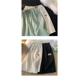(M-5XL) Quần short nam dáng rộng và phong cách muối bán chạy thường ngày Quần short dài bằng lụa băng dài vừa phải theo xu hướng Ins Trend Straight Leg