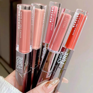 Chioture Double Headed Lip Glaze ❈ ❈ ❈ ❈ ❈ ❈ Mirror Water Gloss Son môi trong suốt Matte Lipstick Lipstick Non Staying Cup Non Fadeing Dudu Lip Gloss Lip Makeup