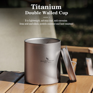 Boundless Voyage 350ml Cốc Titan Có Nắp Đôi Tường Cốc Trà Cà Phê Nước Drinkware Cắm Trại Ngoài Trời Văn Phòng Bộ Đồ Ăn