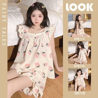 Bộ đồ ngủ cotton bong bóng treo cho nữ mùa hè xù lông bé gái Bộ quần áo mặc ở nhà phong cách Hàn Quốc Bộ hai món