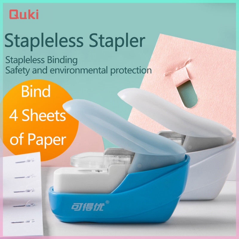[Quki] Giấy sách Stapling Máy ghim không cần ghim cầm tay Mini Đồ dùng ...