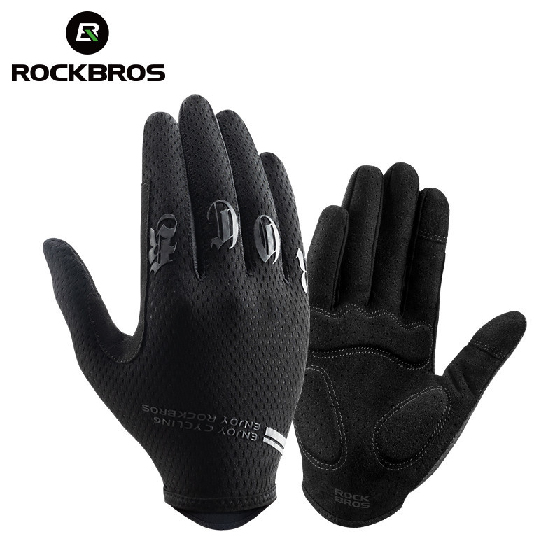 ROCKBROS Găng Tay Đi Xe Đạp Đường Núi Xe Đạp Full Ngón Thoáng Khí Chống Sốc Găng Tay Màn Hình Cảm Ứng Phụ Kiện Xe Đạp