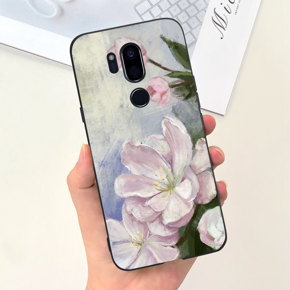 Ốp lưng LG G7 ThinQ G710EM Cao cấp Thẩm mỹ Mèo dễ thương Gấu trúc sơn mềm màu đen Vỏ silicon LG G7 ThinQ Ốp lưng điện thoại