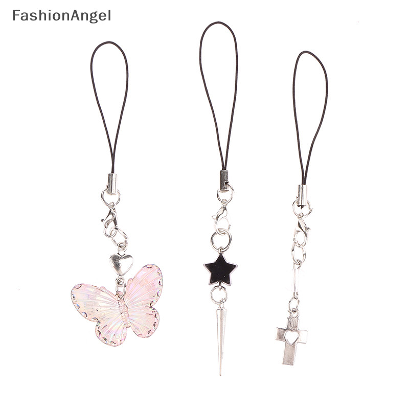 FashionAngel Thời Trang Ngôi Sao Chữ Thập Mặt Dây Điện Thoại Dây Cho Bé Gái Tối Giản Y2K Dây Đeo Điện Thoại Di Động Móc Khóa Trang Trí TH