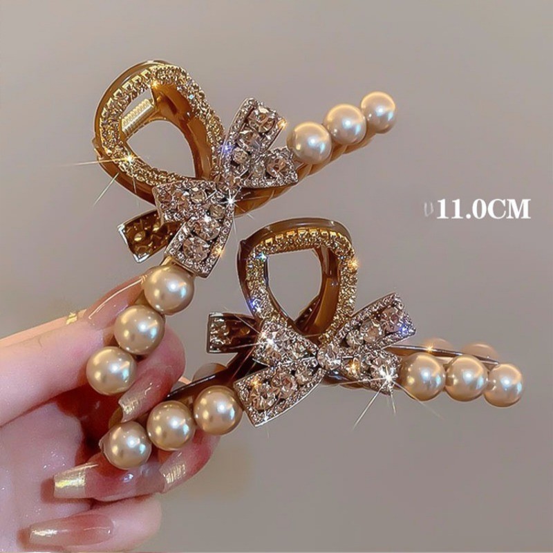 Kẹp Tóc Cá Mập Lớn Ngọc Trai Cao Cấp - Phong Cách Thời Trang Mới Nhất