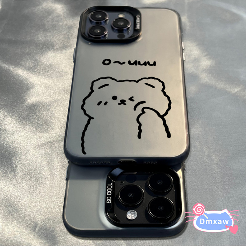 Ốp điện thoại hình gấu hoạt hình cho iPhone 15 Pro Max 14 Plus 13 12 11 Pro Max X XR XS Max 8 7 Plus SE 2020 Vỏ mềm hình thỏ dễ thương Vỏ cặp đôi Vỏ chống sốc