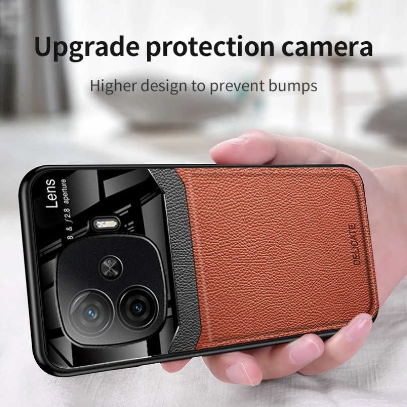 Ốp Lưng Cho vivo iQOO Z9 Turbo Da Ô Tô Từ Tính Giá Đỡ Plexglass Silicon Bảo Vệ Vỏ Điện Thoại Cứng iQOOZ9Turbo V2352A Coque
