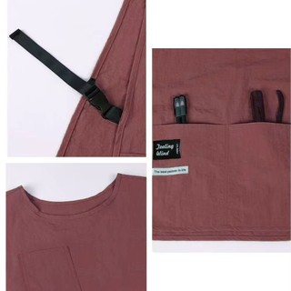 Tạp dề chống thấm nước và chống vết bẩn Áo Vest Nylon màu trơn Phong cách Tạp dề làm đẹp Tạp dề có tay đeo bởi đầu bếp và máy chủ