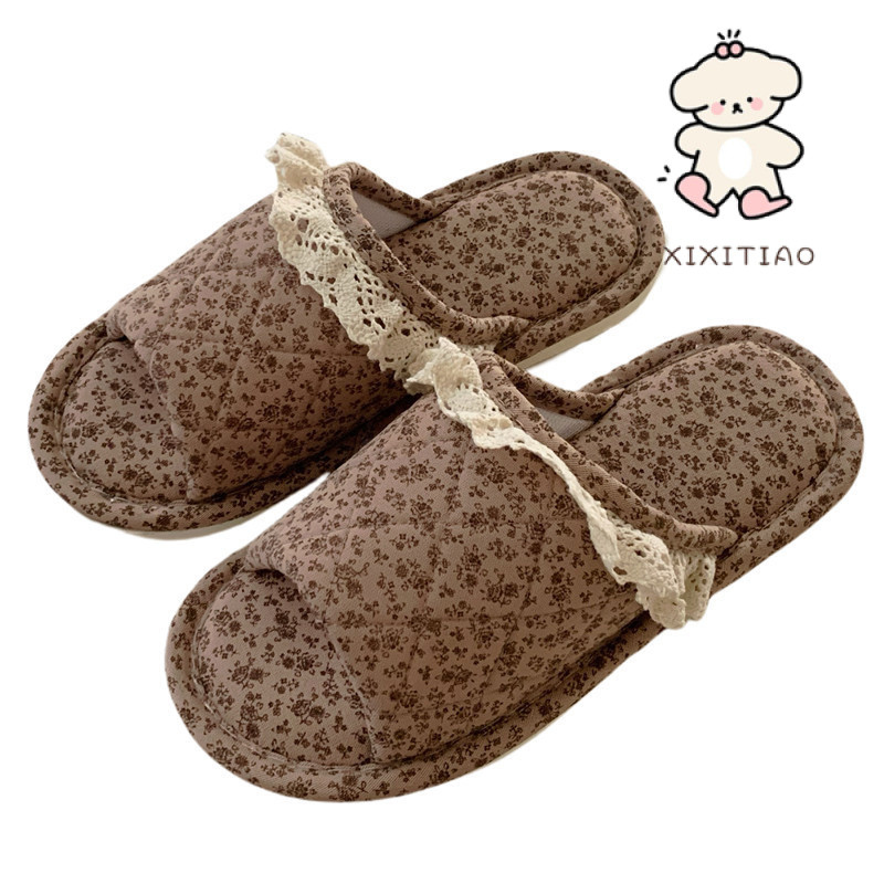 Xixitiao Cotton Lanh Dép Phong Cách Nhà Bốn Mùa Đa Năng Nữ Trong Nhà