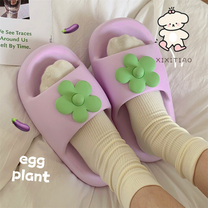Cô Gái Trái Tim Hoa Nhỏ Dễ Thương Nhà Influencer Dép Phong Cách Mới Bước Vào Shit Cảm Thấy Mềm Mại Đế Dày Dép Slipp