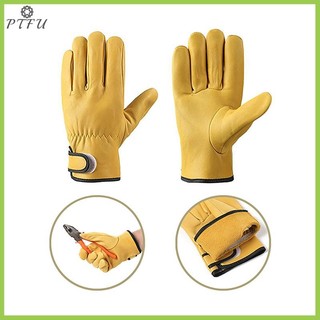 Ptfu Găng Tay Làm Việc Da Cừu Công Nhân Làm Việc Hàn Bảo Vệ An Toàn Sân Vườn Thể Thao Xe Máy Lái Xe Găng Tay Chống Mài Mòn Mới