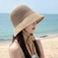 Mũ chống nắng YUJUNI, Mũ xô gấp chống nắng, Mũ đi biển dệt kim thoáng khí chống tia cực tím dành cho nữ