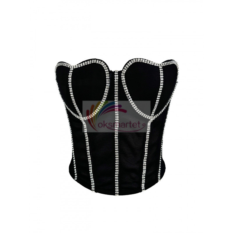 Bán Chạy Một Dây Xích Kim Cương Áo Vest Nhỏ Treo Thanh Lịch Retro Màu Trơn Mỏng Hơn Nhìn Bên Ngoài Mặc Ống Top Xương Cá Corset