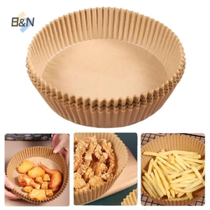 B & N Air Fryer Tấm lót giấy dùng một lần Thảm chống dính Máy hấp giấy tròn Thảm nướng bánh.